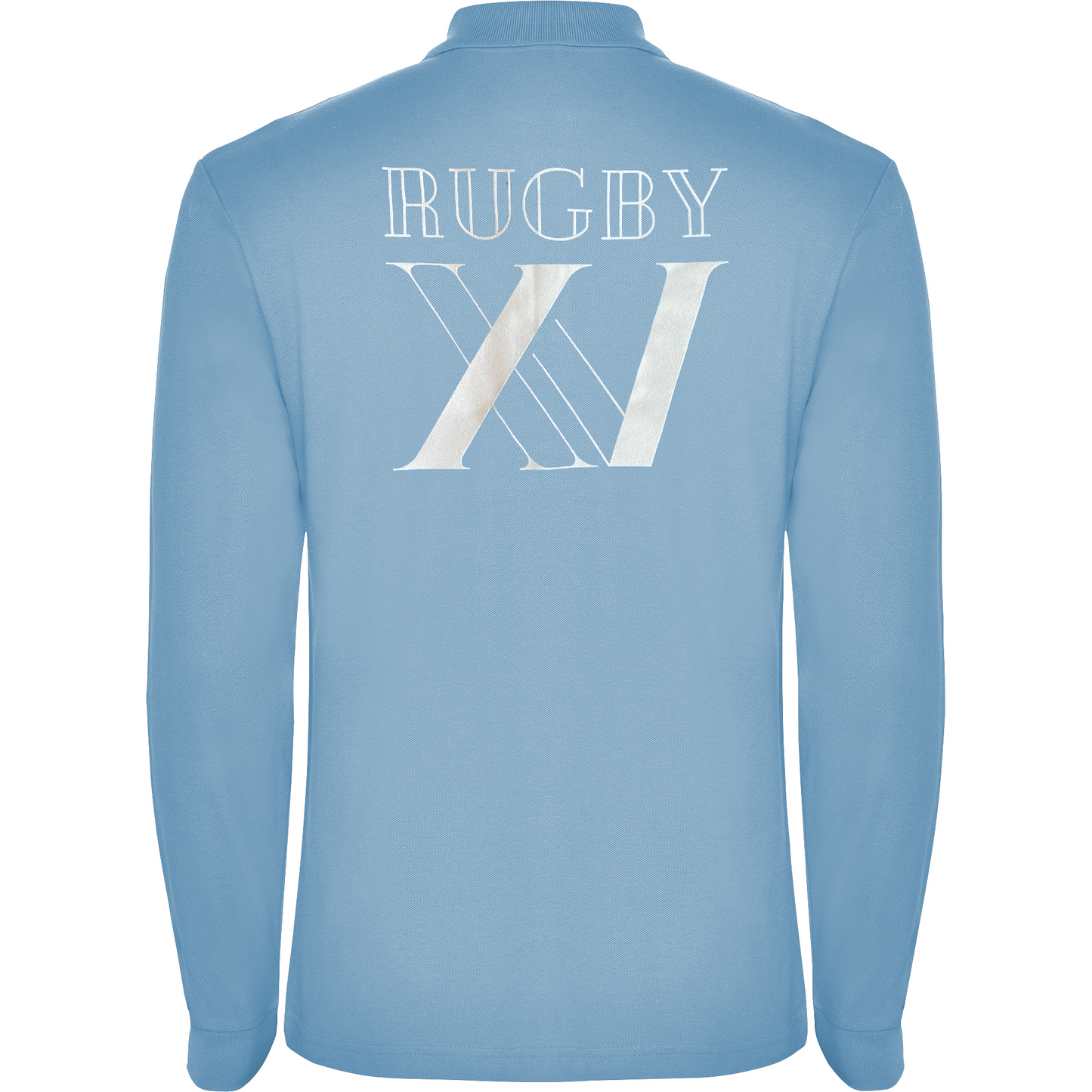 Polo Bleu ciel manches longues RUGBY XV